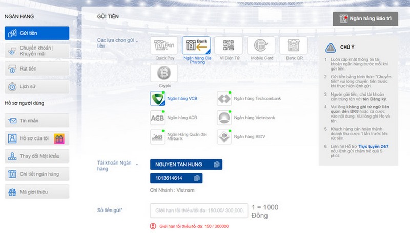 Hướng dẫn nạp tiền BK8 dễ nhớ, dễ thực hiện cho tân thủ 1 Phương Thức Thanh Toán Tại Nhà Cái Bk8 Đang Triển Khai